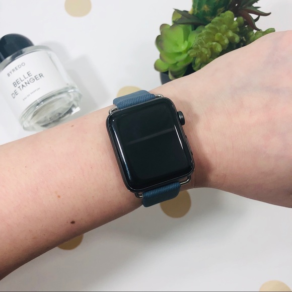 {HALLIE} Apple Watch Band / Leather denim blue - Picture 8 of 8